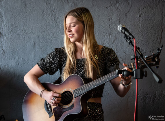 Izzy Burns performed at the Big Block Brewery in Carnation, WA. Photo credit Kirk Stauffer.